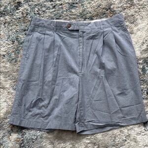 Berle Blue/ White Gingham Seersucker Relaxed Fit Shorts Size 36